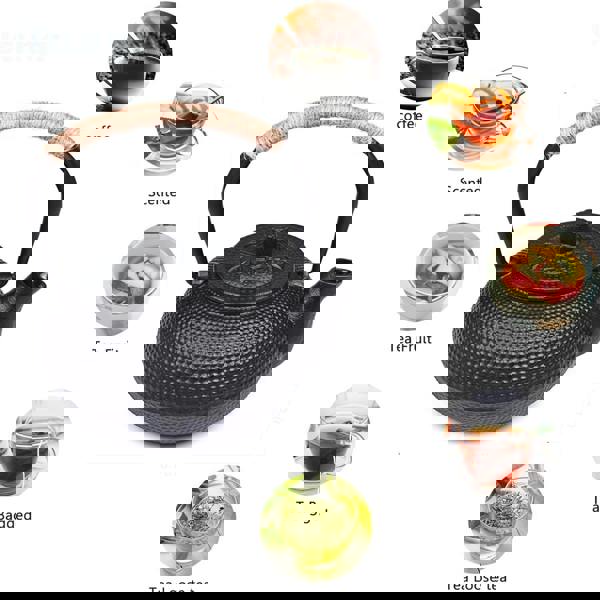 Gr8 Home Stovetop 5 in 1 Tetsubin Teapot Set Japanese Cast Iron 800ml Kettle Cups Tea Pot