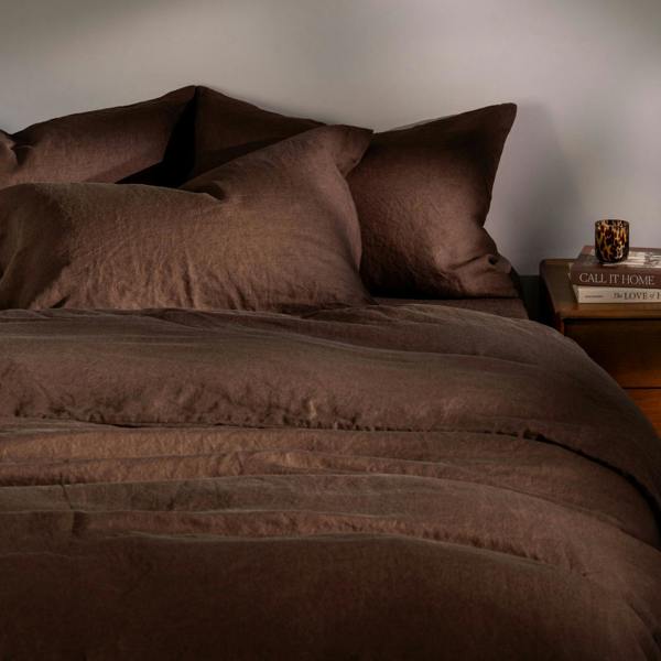 Soak&Sleep Chocolate French Linen Bed Set