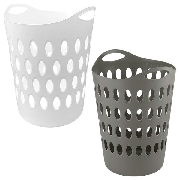 Plastic Flexi Laundry Basket For Utility Rooms With Handles