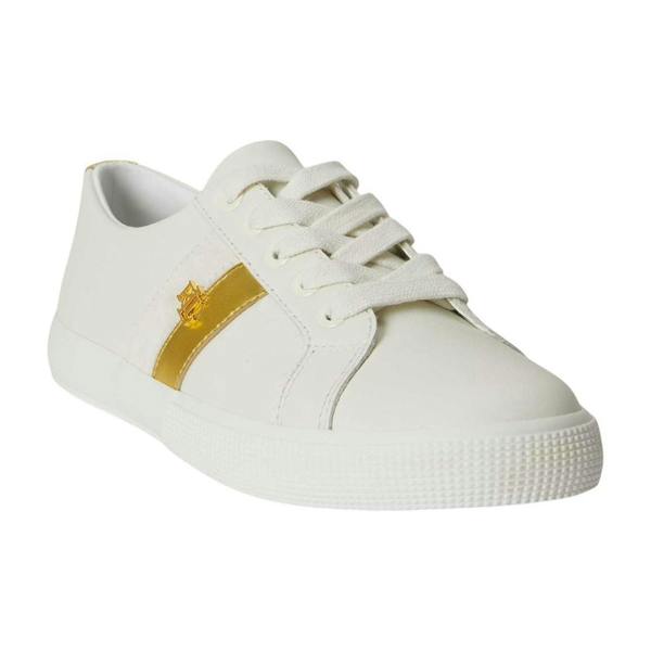 Ralph Lauren Womens/Ladies Janson Flat Trainers - White/Gold - 