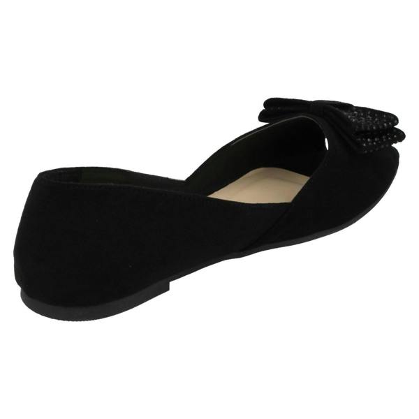 Spot On Ladies Spot On Peep Toe Ballerinas