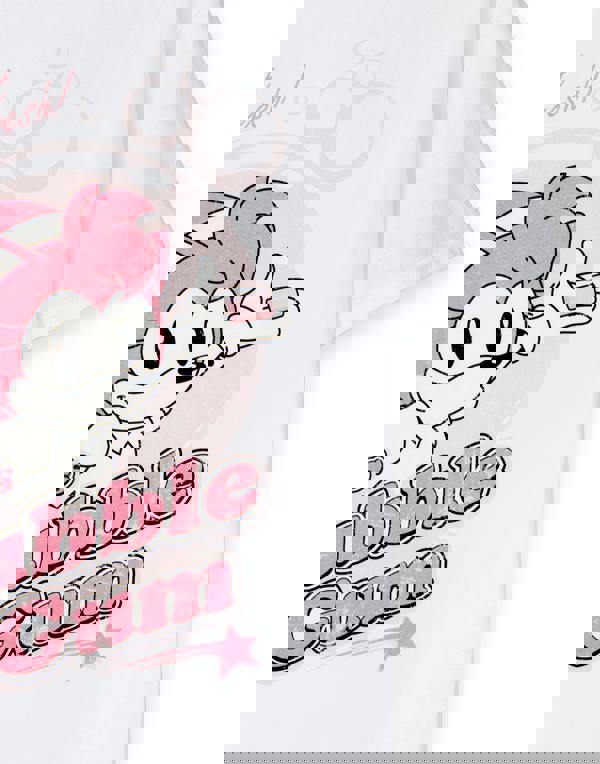 Sonic the Hedgehog Womens White Amy's Bubblegum Short Sleeved T-Shirt