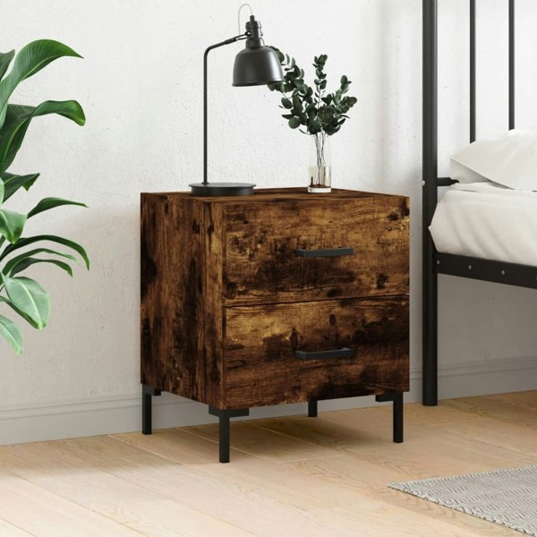 Berkfield Bedside Cabinet Smoked Oak 40x35x47.5 cm Engineered Wood