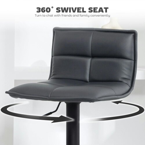 Wyld Haus Miha Set Of 2 Dark Grey Modern Faux Leather Bar Chairs