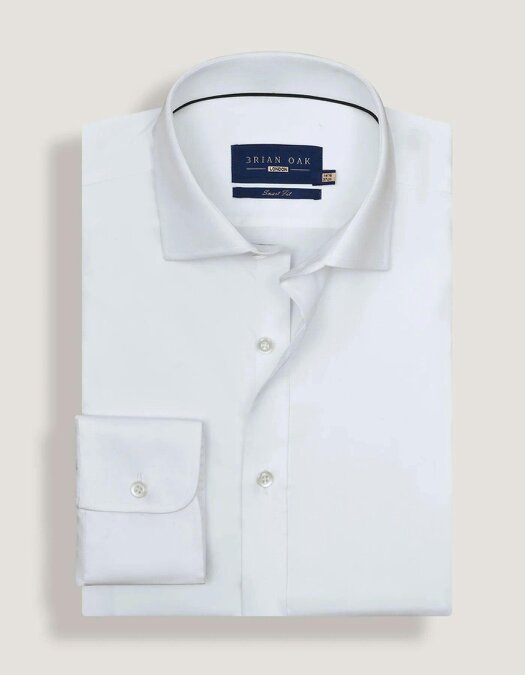 Men's White Easy Care Satin Shirt