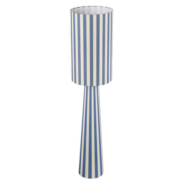 Amparo Blue and Oatmeal Linen Floor Lamp with Fabric Shade and Base Image 8