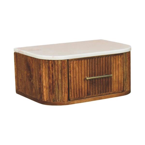 Artisan Furniture Solid Wood Beaumont Wall-Mounted Bedside, 1 Drawer , Brown