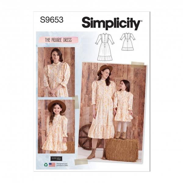 Simplicity Sewing Pattern 9653, Dresses for Kids, Women, A (3 - 8 / XS-XL) - Intermediate