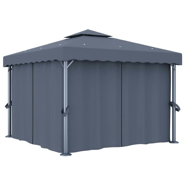 Berkfield Gazebo with Curtain 3x3 m Anthracite Aluminium