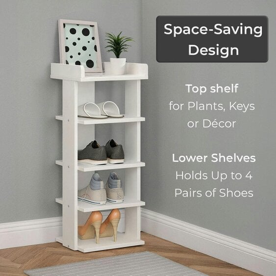 Neo White Multi-Layer Wooden Shoe Rack