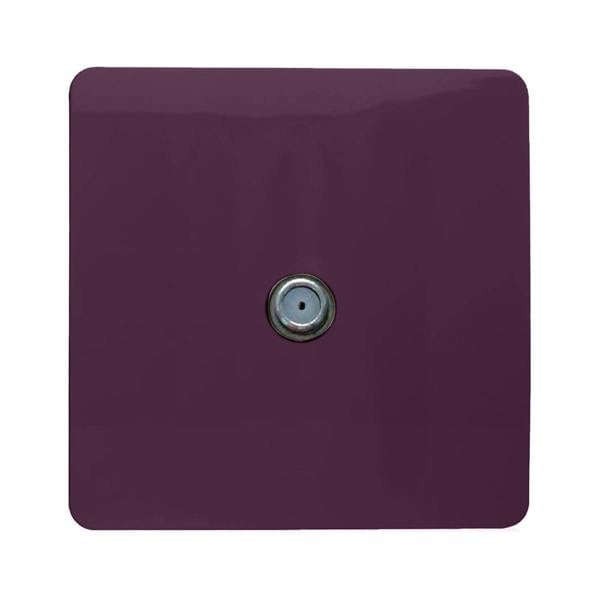 Trendi Switch 1 Gang Male F-Type Satellite Television Socket in Plum Purple