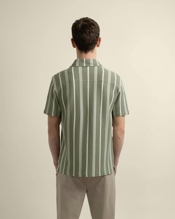 Larsson & Co Hannes - Waffle Stripe Short Sleeve Shirt