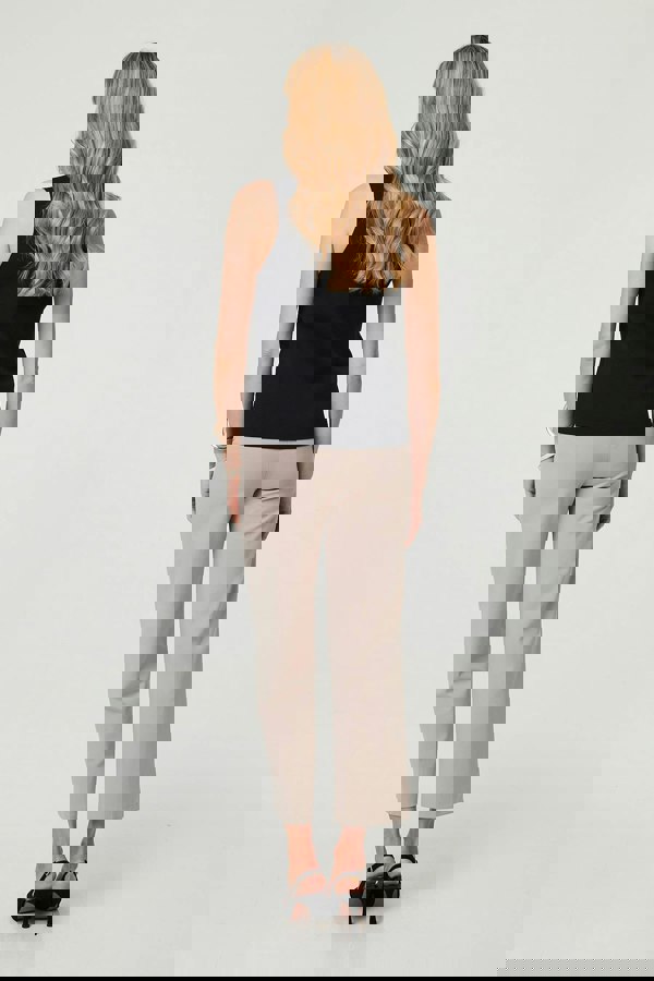 Black | Sleeveless Buttoned Waistcoat Top
