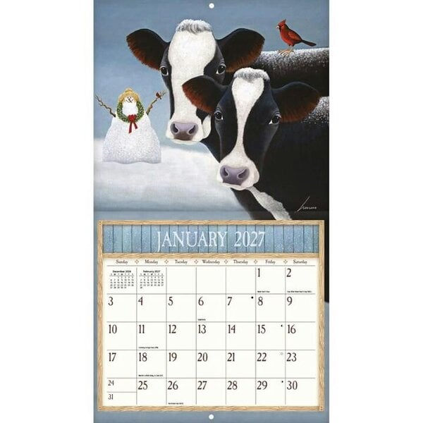 Cows, Cows, Cows Deluxe Calendar 2027, Deluxe Calendars, Month To View, Animals, Gift