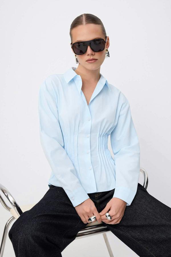WOVCOR Long Sleeve Fitted Ribbed Shirt