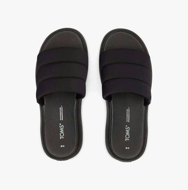 TOMS ALPARGATA MALLOW SLIDE Womens Sandals Black