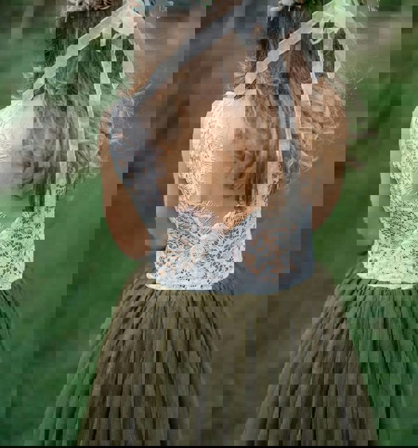 UK Flower Girl Boutique Bohemian Classic Sleeveless Dress - Olive Green