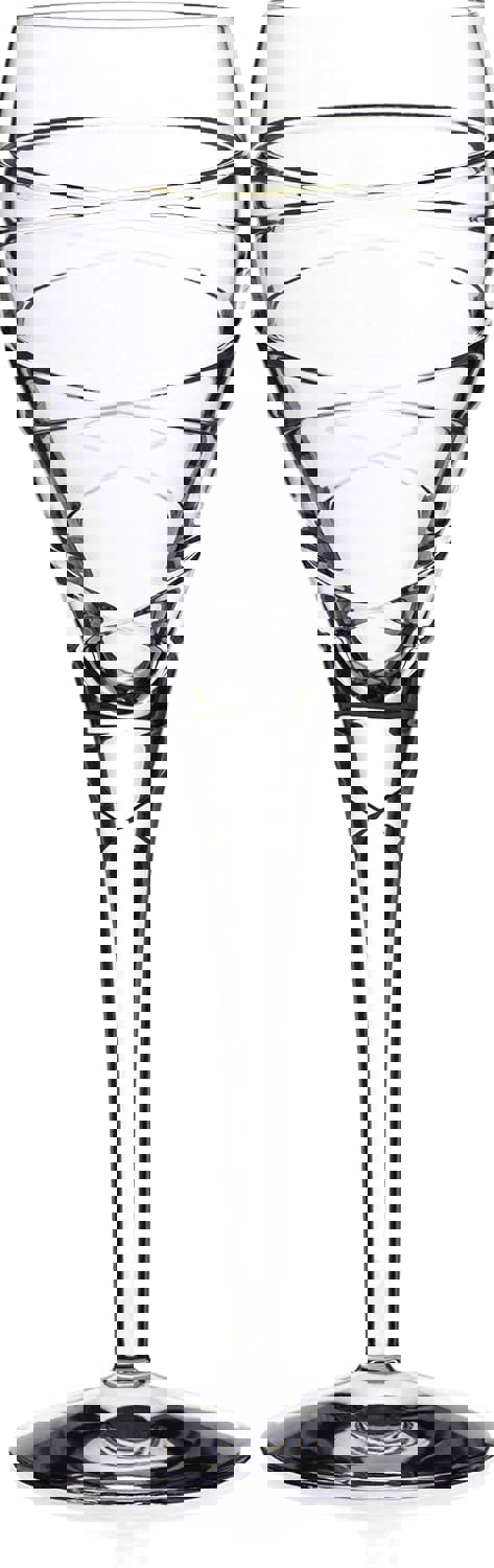 Diamante Hand Cut Jasper Premium 24% Lead Crystal Wine Glasses Set of 4 - Set of 2