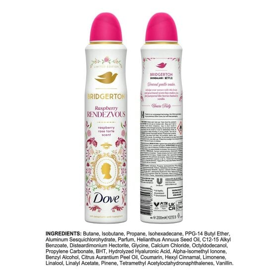 Dove Limited Edition Bridgerton Anti-Perspirant Deodorant Raspberry 6x200ml