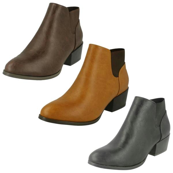 Spot On Ladies Spot On Heeled Ankle Boot