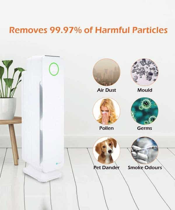 PureMate Multiple Technologies Intelligent 5 in 1 Air Purifier and Ioniser with UV-C Sanitiser Eliminates viruses