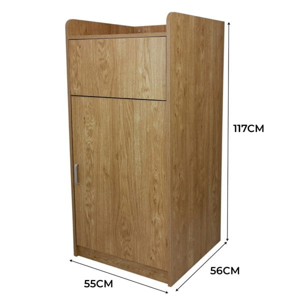 Monstershop Light Oak Wooden Litter Bin & Tray Stand