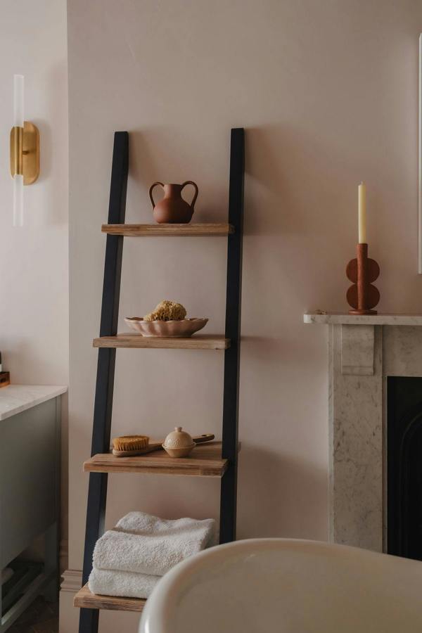 Statement Furniture Florence Ladder Shelf Wooden Shelving Unit Lean-Up Shelf