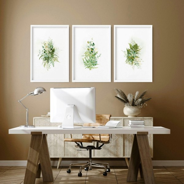 Wall decor home office | Set of 3 framed wall art prints