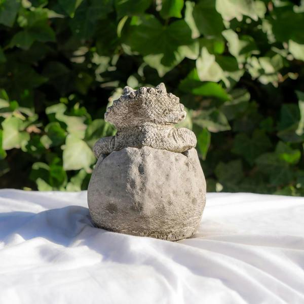 Small Stone Cast Baby Triceratops Dinosaur Garden Sculpture
