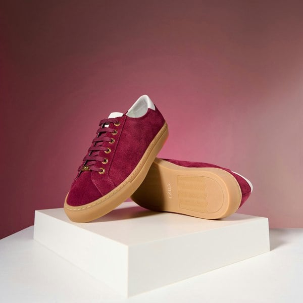 Calla Shoes Star - Cherry Suede Wide Fit Trainers