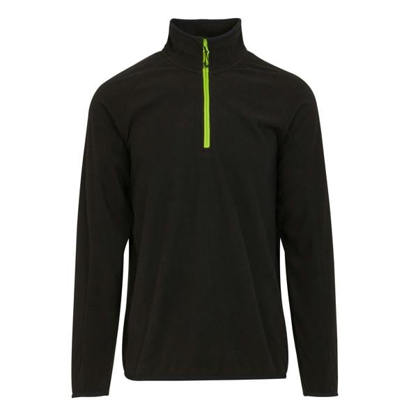 Regatta Mens Navigate Half Zip Fleece - Black/Lime Green - 