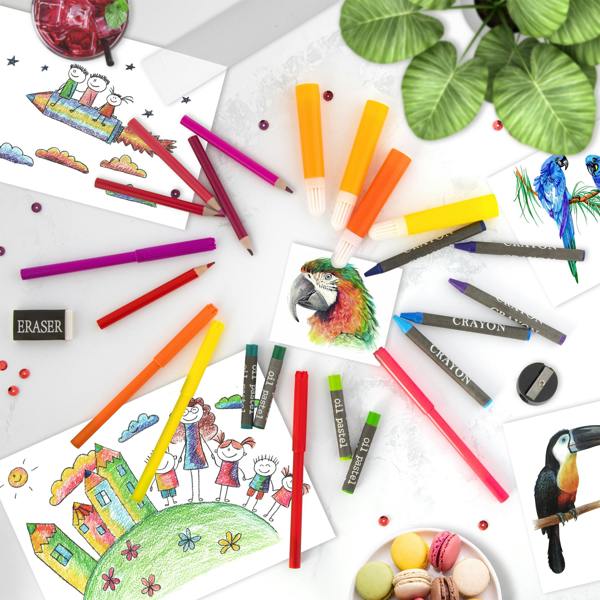 Totum Wooden Colouring Case 180 pcs - FSC wood - 48x30cm