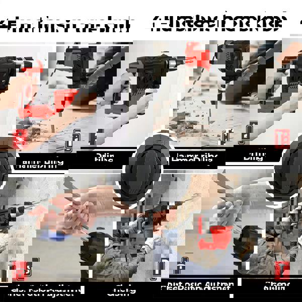 Traderight Hammer Drill Heavy Duty Corded Electric Impact Driver with Bit Set