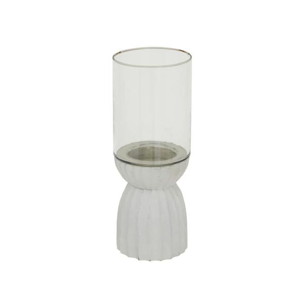 Hill Interiors Carved Hurricane Lantern - White - 