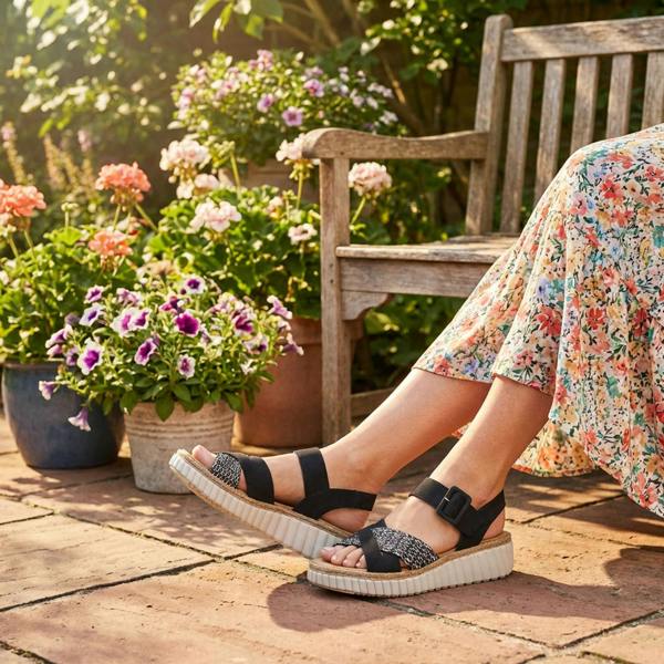Rieker Rieker 69269 Womens Ankle Strap Sandals Black