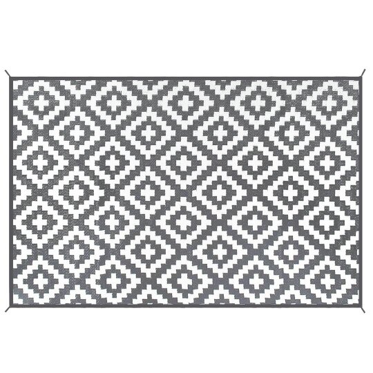 Havendro Large Garden Outdoor Rug Non Slip Grey Mat Weather Resistant Decking Decor