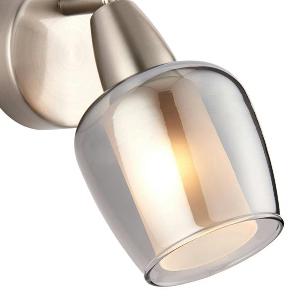 Pagazzi Lighting Kennen 1 Light Nickel and Smoked Glass Wall Light