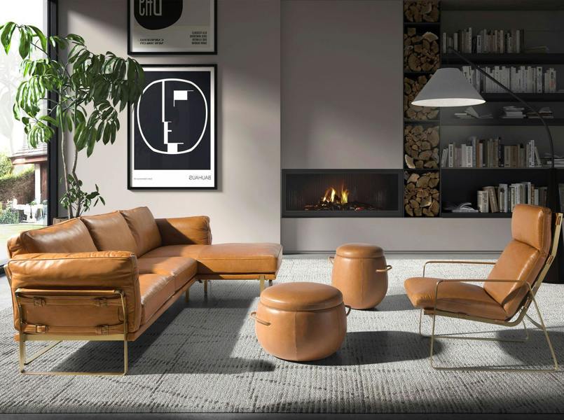 Angel Cerdá Corner sofa in camel leather 6231/6232