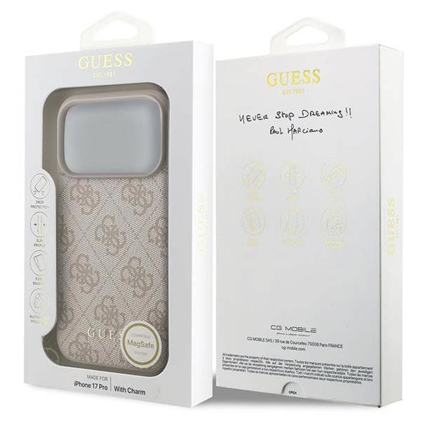 Guess 4G Charms Case for iPhone 17 Pro 6.3" Tone on Tone Pink - GUHMP17LGF4GCP