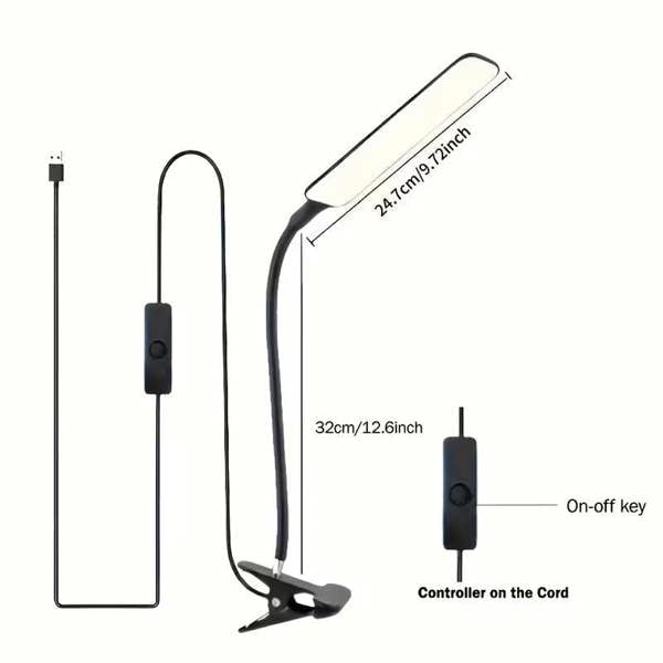 Dyzi Flexible LED Desk Lamp with Clip USB Powered