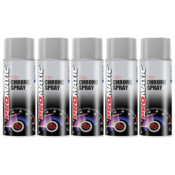 Promatic 5X Promatic Chrome Spray Paint 400ml
