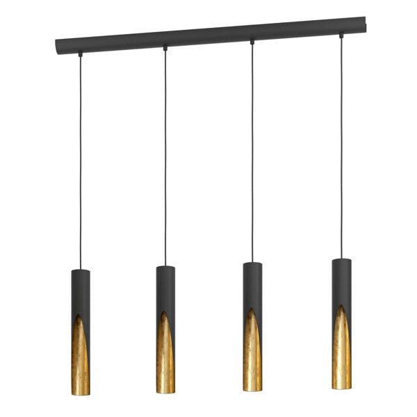 EGLO Barbotto Modern Black & Gold Pendant Light WBS