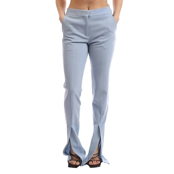 Off-White Off White Womens Wool Blend Trousers - Light Blue