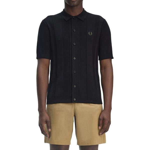Fred Perry Button Through Short Sleeve Knitted Shirt