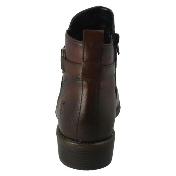 Remonte Ladies Remonte Fleece Lined Leather Strap Detailed Zip Up Ankle Boots D0F77