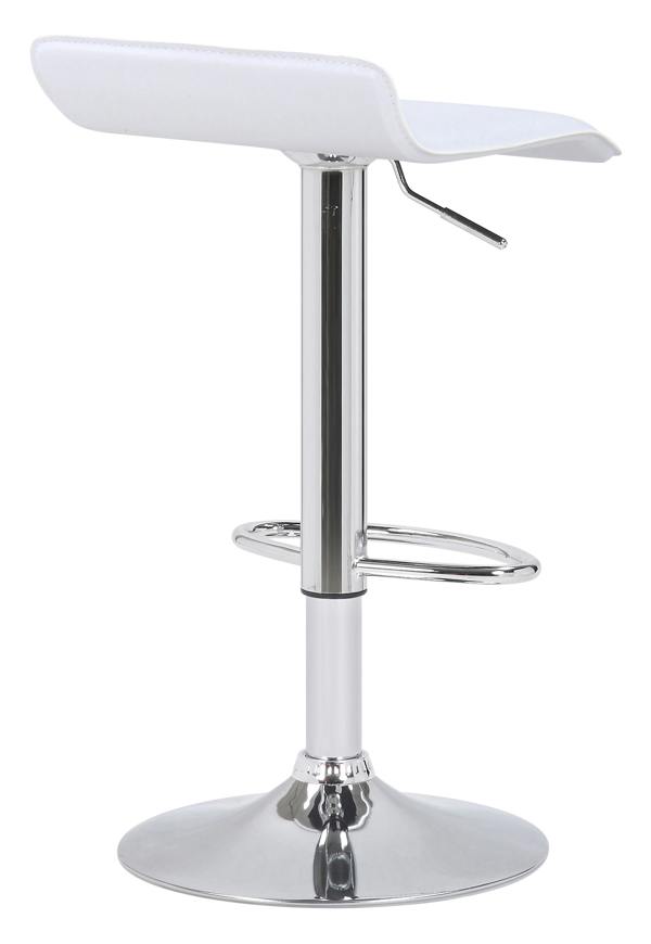 Lamboro Baceno Single Kitchen Bar Stool, Chrome Footrest, Height Adjustable Swivel Gas Lift, Breakfast Bar & Home Barstool, White