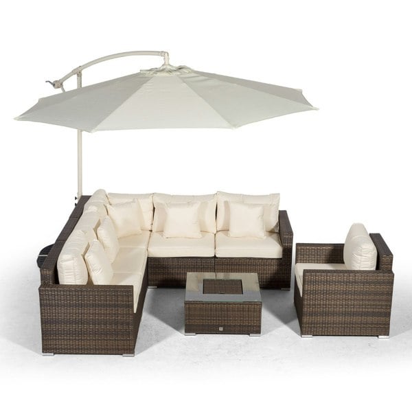 Giardino Havana 6 Seat Rattan Sofa and Armchair Set with Ice Bucket Coffee Table