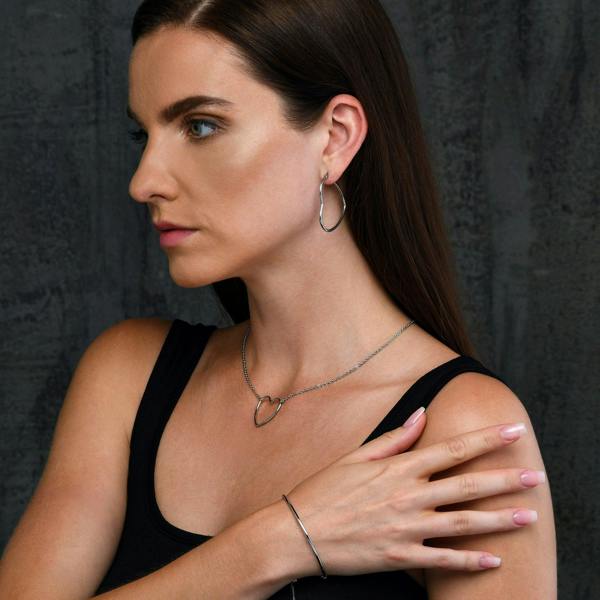 Large Heart Hoop Earrings for Women - namana.london