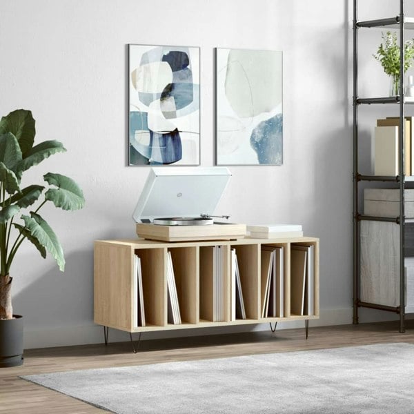 Berkfield Record Cabinet Sonoma Oak 100x38x48 cm Engineered Wood