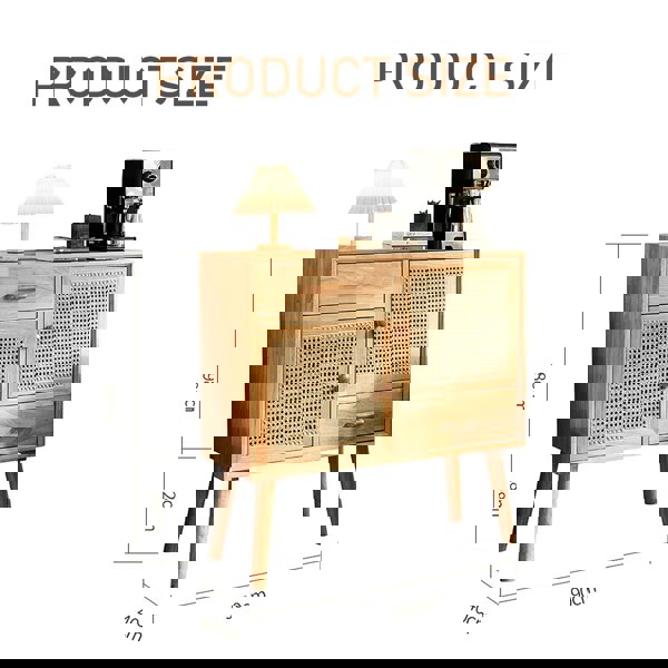 Madeline Rattan Sideboard, Small with oak sideboard with drawers